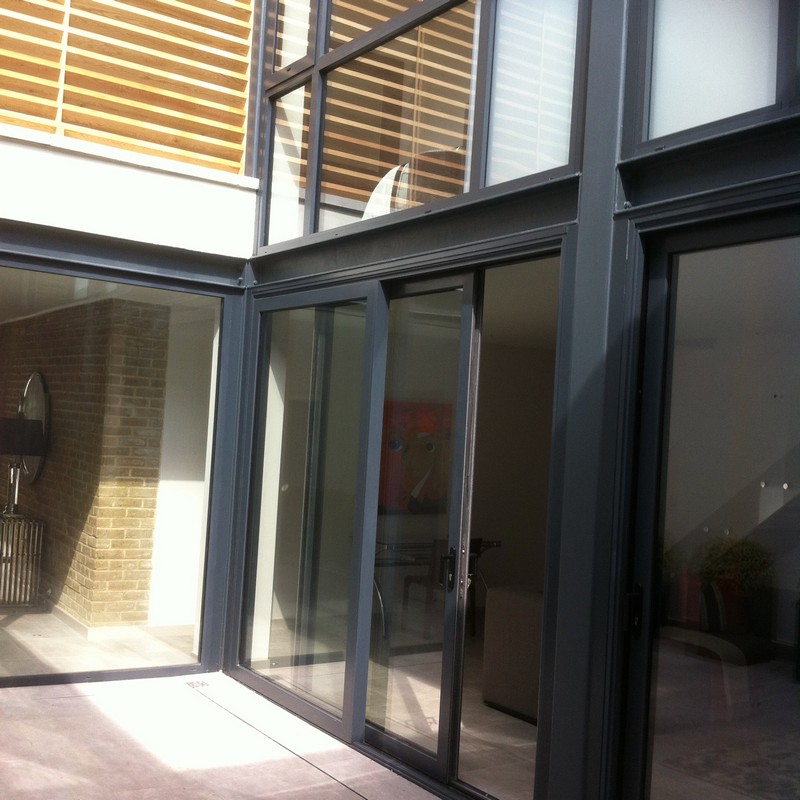 Anthracite aluminium sliding patio doors fitted in Clerkenwell